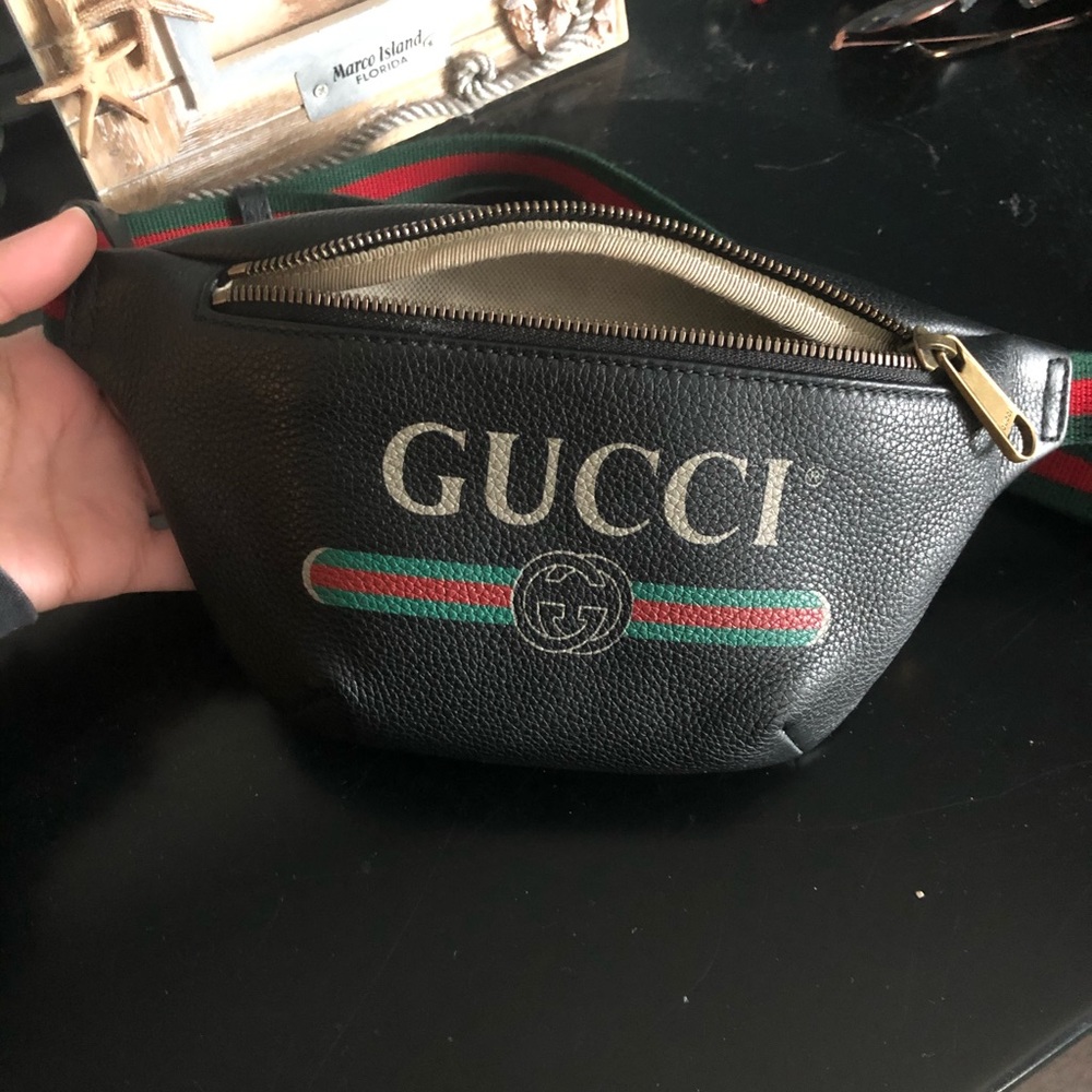Authentic Gucci Print Small Belt Bag